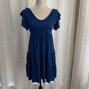 Max Studio Elegant Navy Blue Tiered Dress